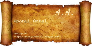 Aponyi Antal névjegykártya
