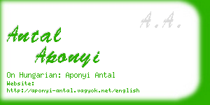 antal aponyi business card